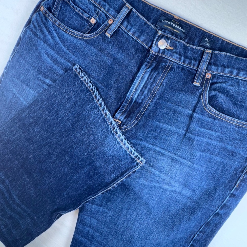 Lucky Brand 181 Relaxed Straight Jeans Blue Mens Tag 34x32 Size 36x31